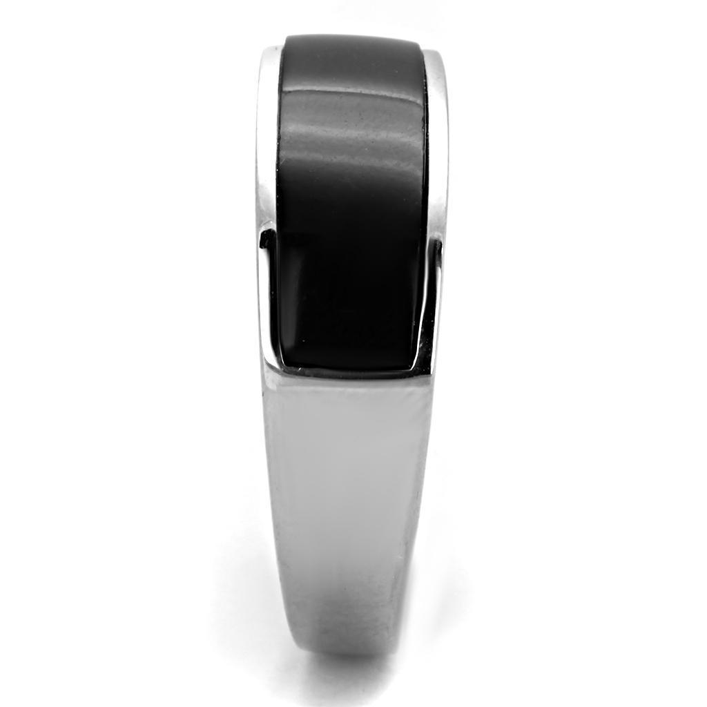 Anillo Color Plata Para Hombres de Acero Inoxidable Onyx Tallado - Jewelry Store by Erik Rayo