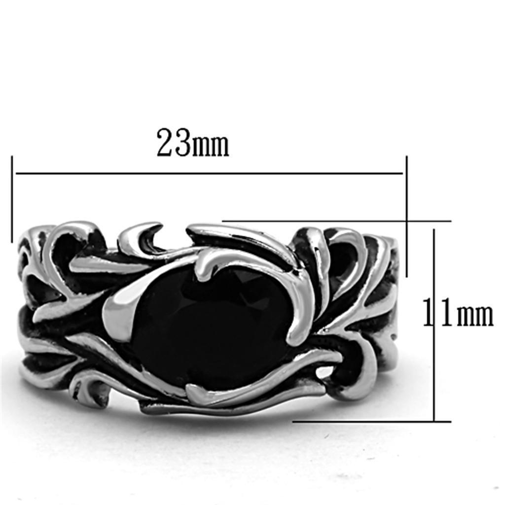 Anillo Color Plata Para Hombres de Acero Inoxidable Onyx Unico 3D - Jewelry Store by Erik Rayo