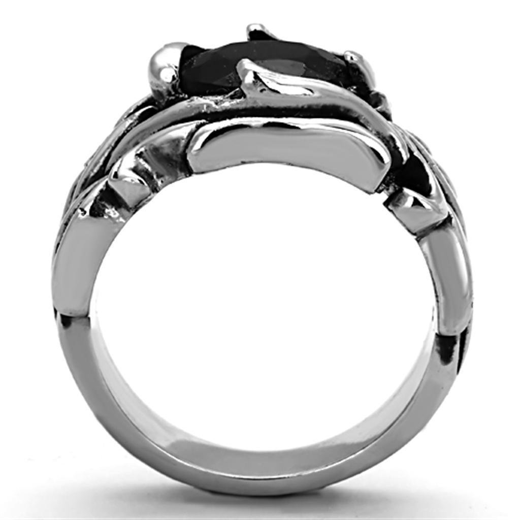 Anillo Color Plata Para Hombres de Acero Inoxidable Onyx Unico 3D - Jewelry Store by Erik Rayo