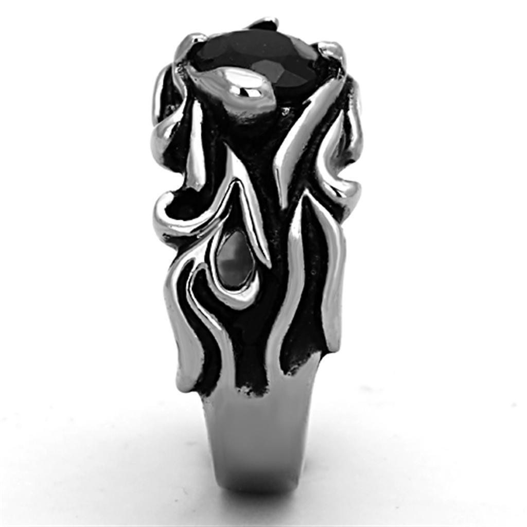 Anillo Color Plata Para Hombres de Acero Inoxidable Onyx Unico 3D - Jewelry Store by Erik Rayo