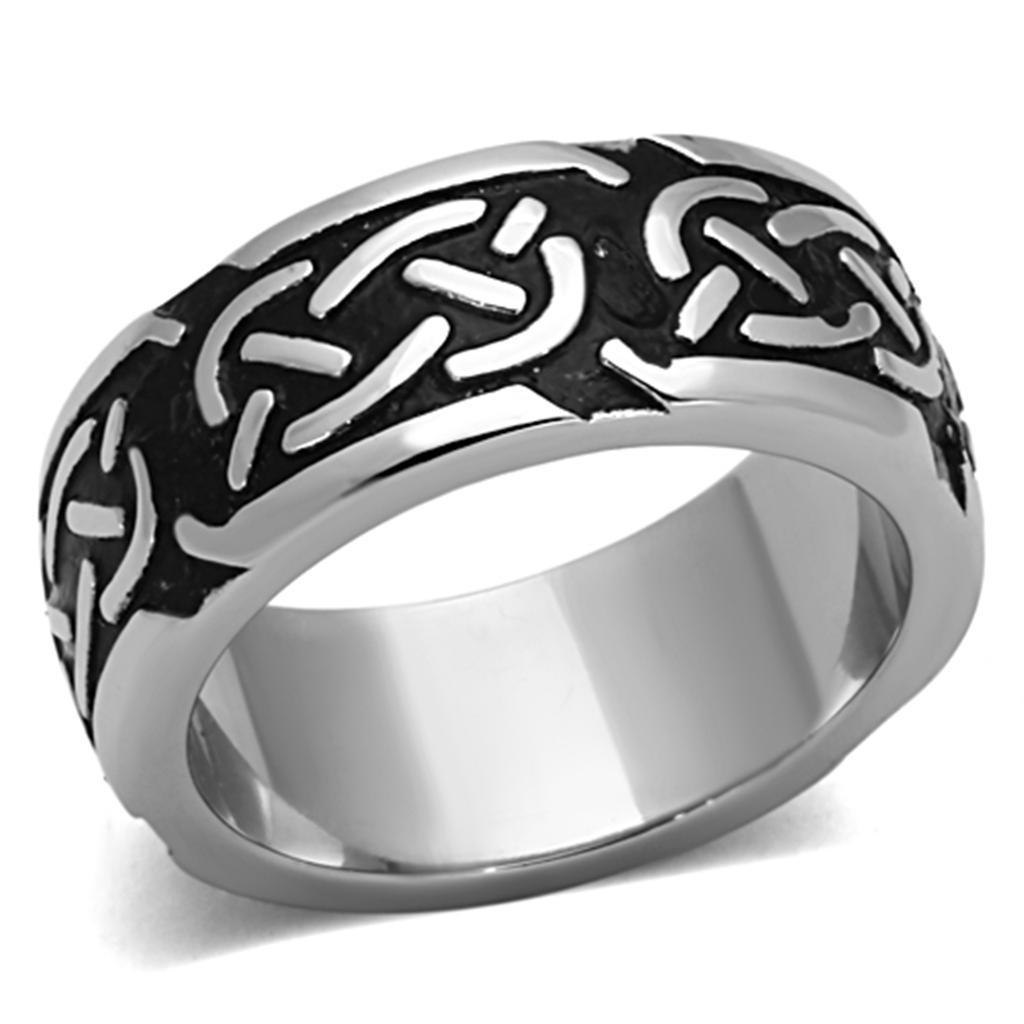 Anillo Color Plata Para Hombres de Acero Inoxidable Patron Torzal - Jewelry Store by Erik Rayo