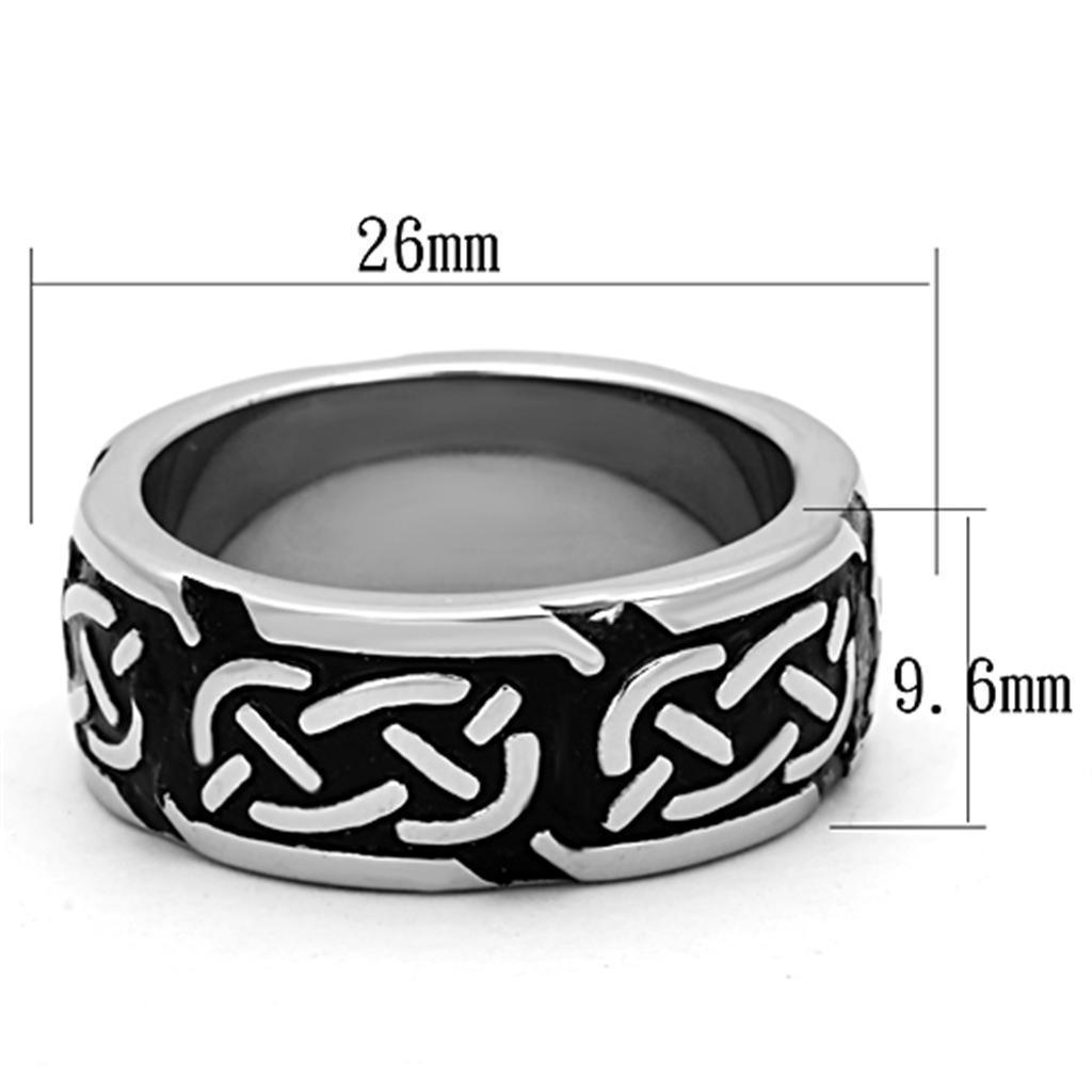 Anillo Color Plata Para Hombres de Acero Inoxidable Patron Torzal - Jewelry Store by Erik Rayo