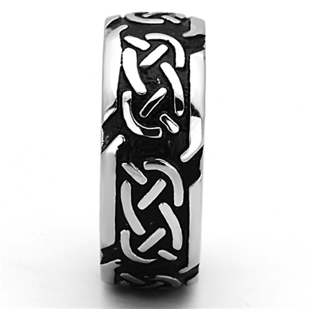 Anillo Color Plata Para Hombres de Acero Inoxidable Patron Torzal - Jewelry Store by Erik Rayo