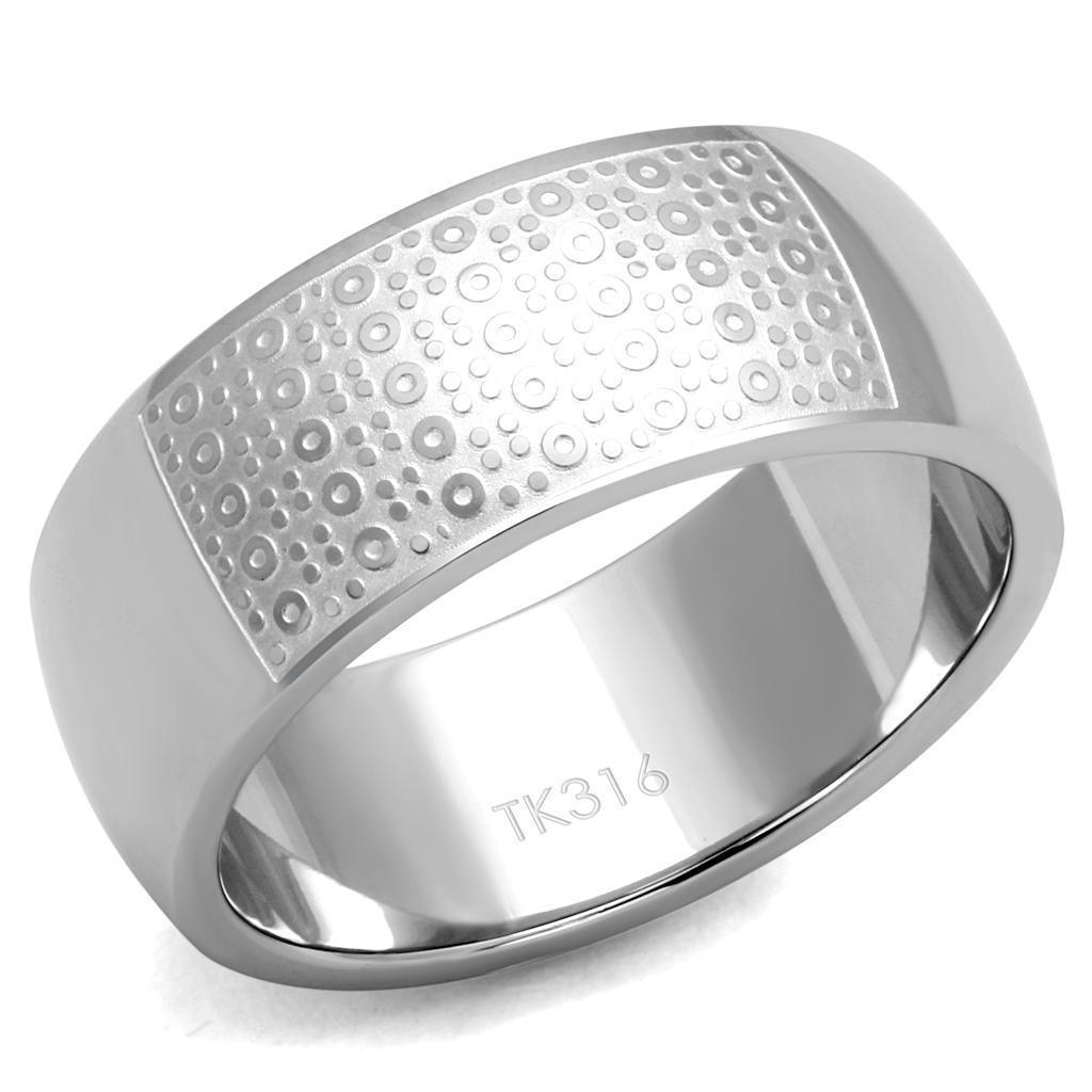 Anillo Color Plata Para Hombres de Acero Inoxidable Patrones en Pantalla - Jewelry Store by Erik Rayo