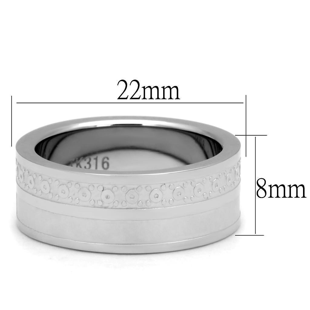 Anillo Color Plata Para Hombres de Acero Inoxidable Patrones Opuestos - Jewelry Store by Erik Rayo