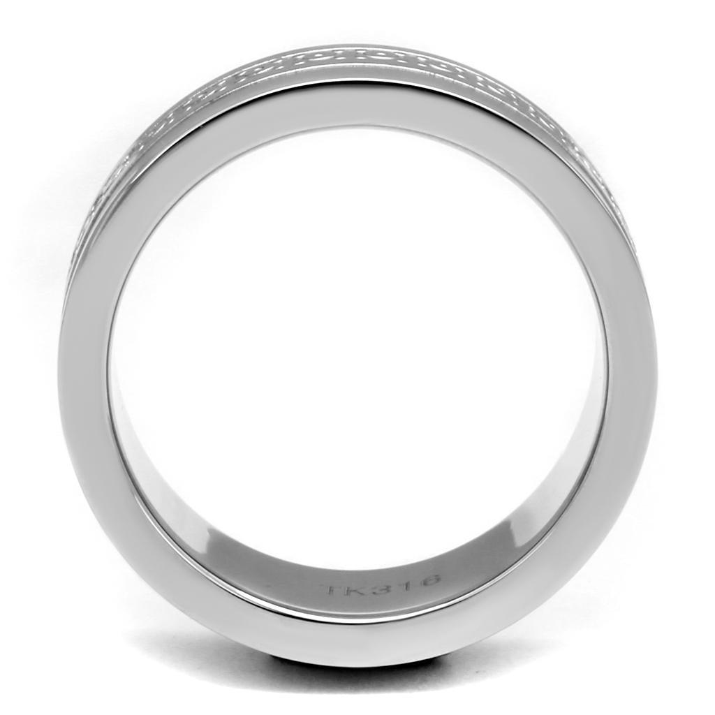 Anillo Color Plata Para Hombres de Acero Inoxidable Patrones Opuestos - Jewelry Store by Erik Rayo