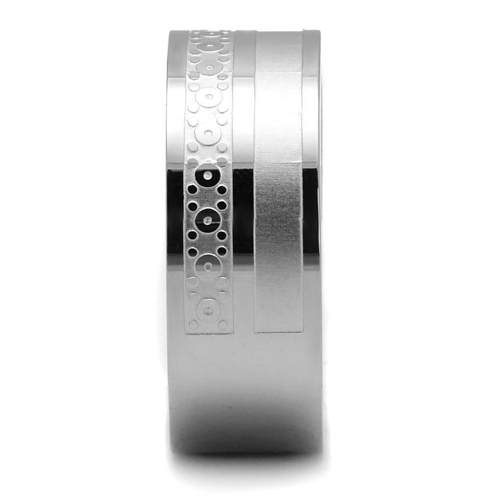 Anillo Color Plata Para Hombres de Acero Inoxidable Patrones Opuestos - Jewelry Store by Erik Rayo