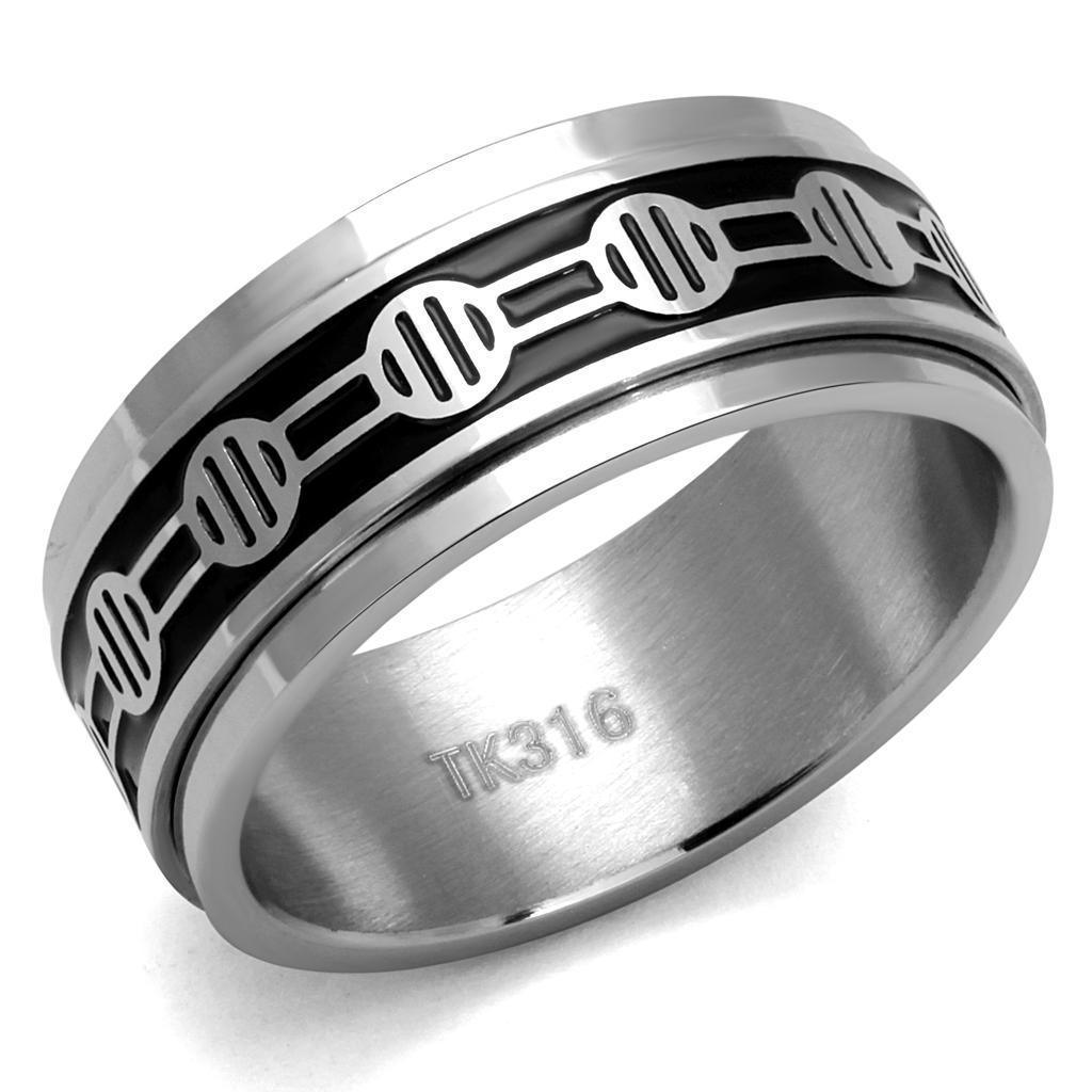 Anillo Color Plata Para Hombres de Acero Inoxidable Patrones Redondo en Lineas - Jewelry Store by Erik Rayo