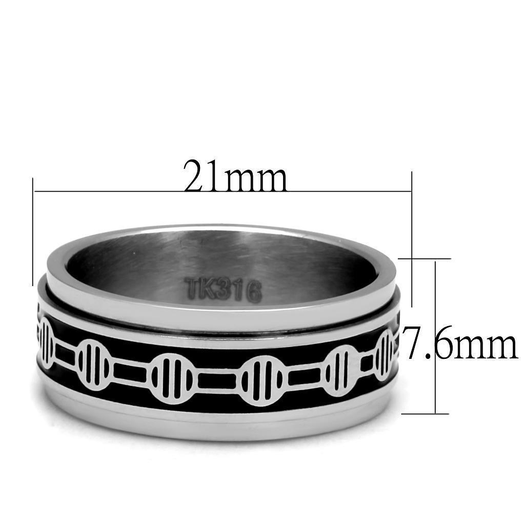 Anillo Color Plata Para Hombres de Acero Inoxidable Patrones Redondo en Lineas - Jewelry Store by Erik Rayo