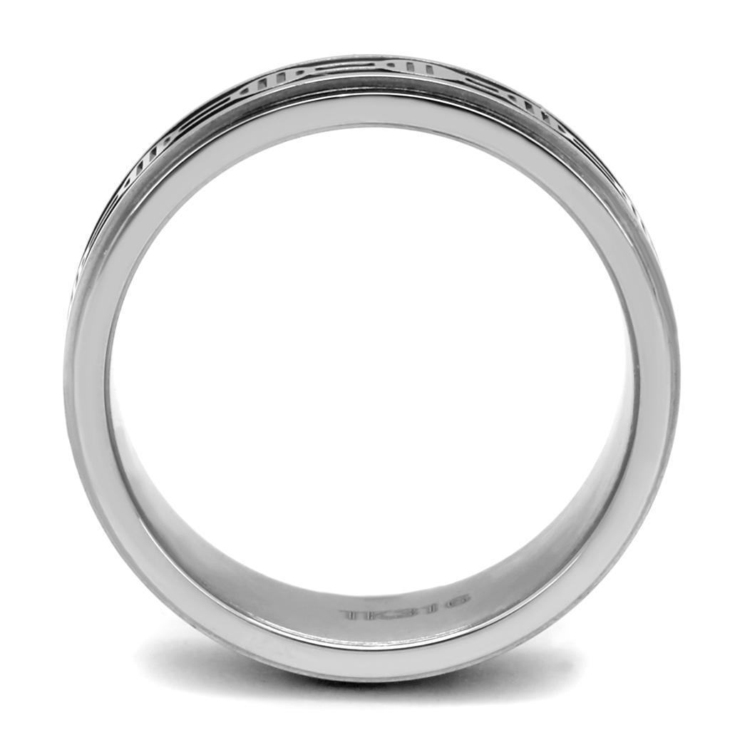 Anillo Color Plata Para Hombres de Acero Inoxidable Patrones Redondo en Lineas - Jewelry Store by Erik Rayo