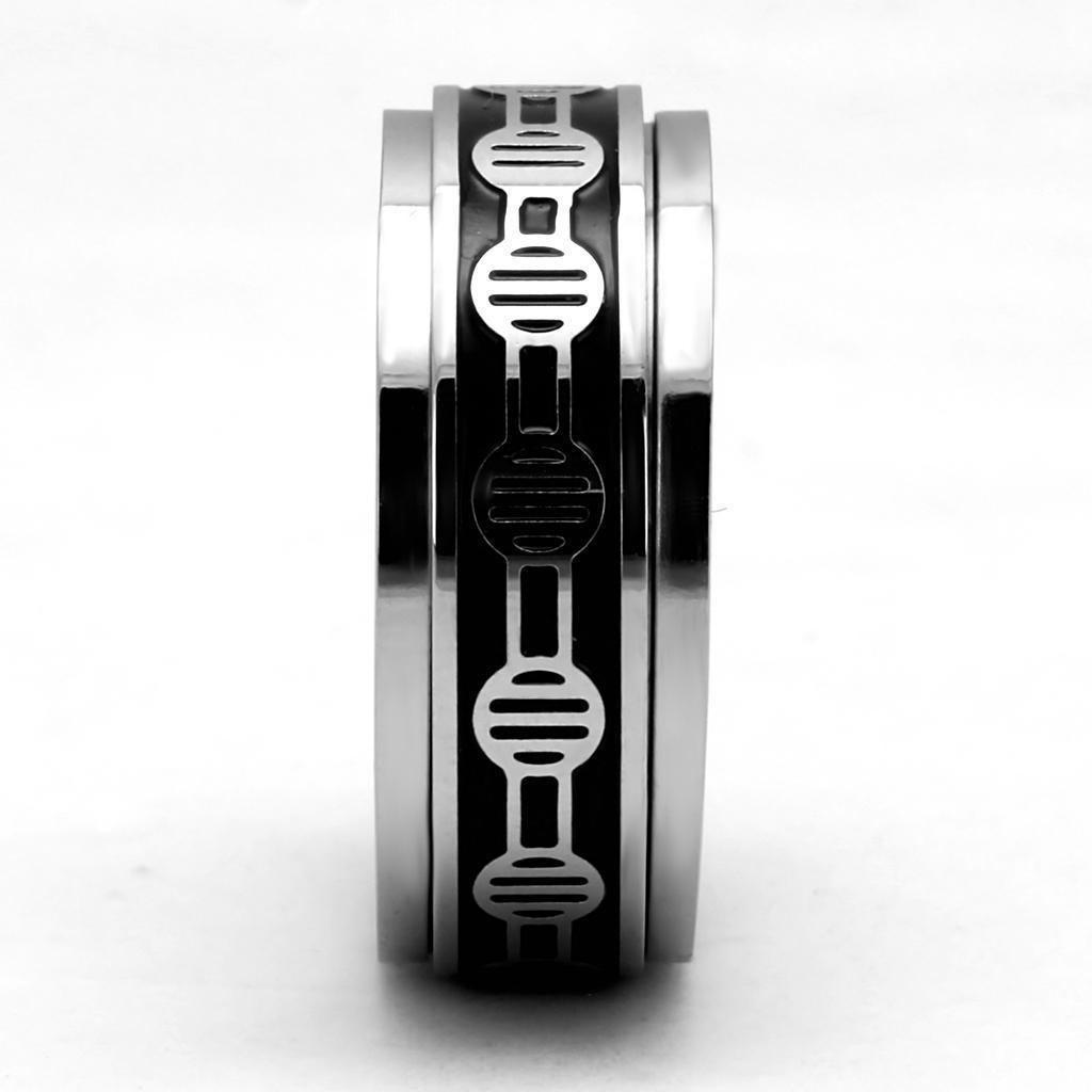 Anillo Color Plata Para Hombres de Acero Inoxidable Patrones Redondo en Lineas - Jewelry Store by Erik Rayo