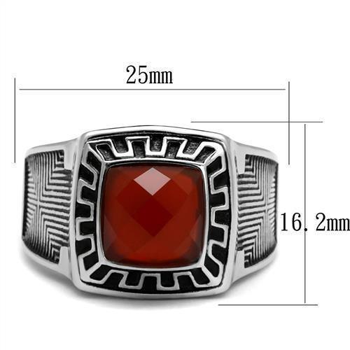 Anillo Color Plata Para Hombres de Acero Inoxidable Piedra Agate in Siam - Jewelry Store by Erik Rayo