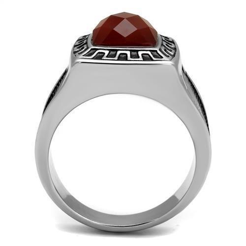 Anillo Color Plata Para Hombres de Acero Inoxidable Piedra Agate in Siam - Jewelry Store by Erik Rayo
