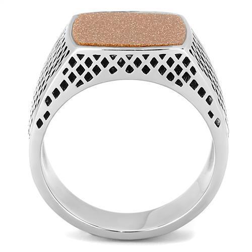 Anillo Color Plata Para Hombres de Acero Inoxidable Piedra de Arena - Jewelry Store by Erik Rayo