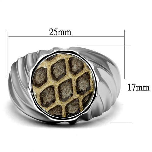 Anillo Color Plata Para Hombres de Acero Inoxidable Piedra Jaguar de Diamante - Jewelry Store by Erik Rayo
