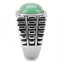 Load image into Gallery viewer, Anillo Color Plata Para Hombres y Ninos de Acero Inoxidable Piedra Lisa Color Jade - Jewelry Store by Erik Rayo
