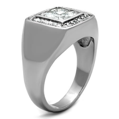 Anillo Color Plata Para Hombres de Acero Inoxidable Princess Cut in Four Rocks - Jewelry Store by Erik Rayo