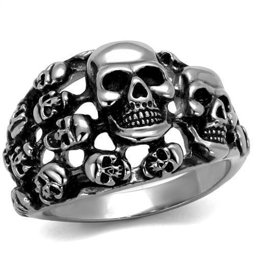 Anillo Color Plata Para Hombres de Acero Inoxidable Puras Calaveras - Jewelry Store by Erik Rayo