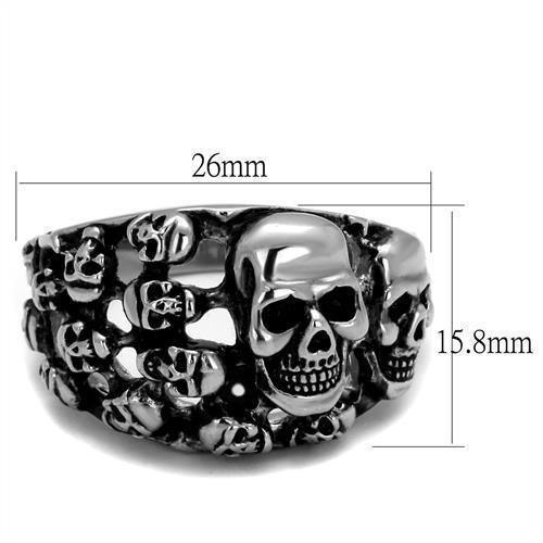Anillo Color Plata Para Hombres de Acero Inoxidable Puras Calaveras - Jewelry Store by Erik Rayo