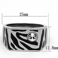 Load image into Gallery viewer, Anillo Color Plata Para Hombres y Ninos de Acero Inoxidable Rectangular en Color Zebra - Jewelry Store by Erik Rayo
