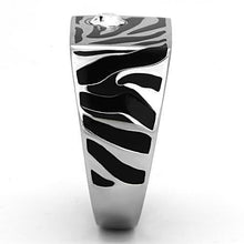 Load image into Gallery viewer, Anillo Color Plata Para Hombres y Ninos de Acero Inoxidable Rectangular en Color Zebra - Jewelry Store by Erik Rayo
