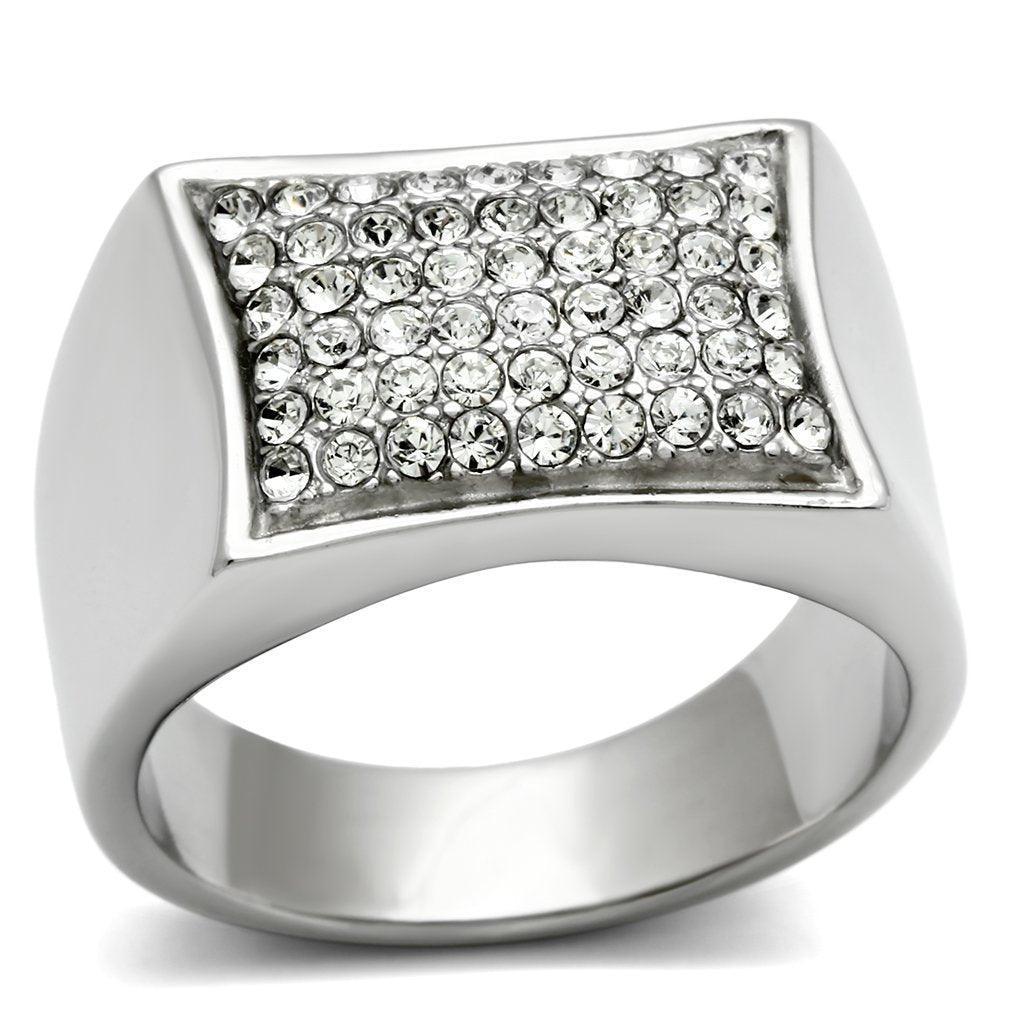 Anillo Color Plata Para Hombres de Acero Inoxidable Redondo Pontiagudo - Jewelry Store by Erik Rayo