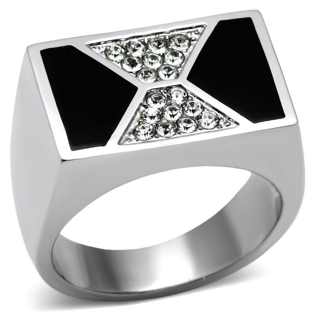 Anillo Color Plata Para Hombres de Acero Inoxidable Reloj de Arena en Diamantes - Jewelry Store by Erik Rayo