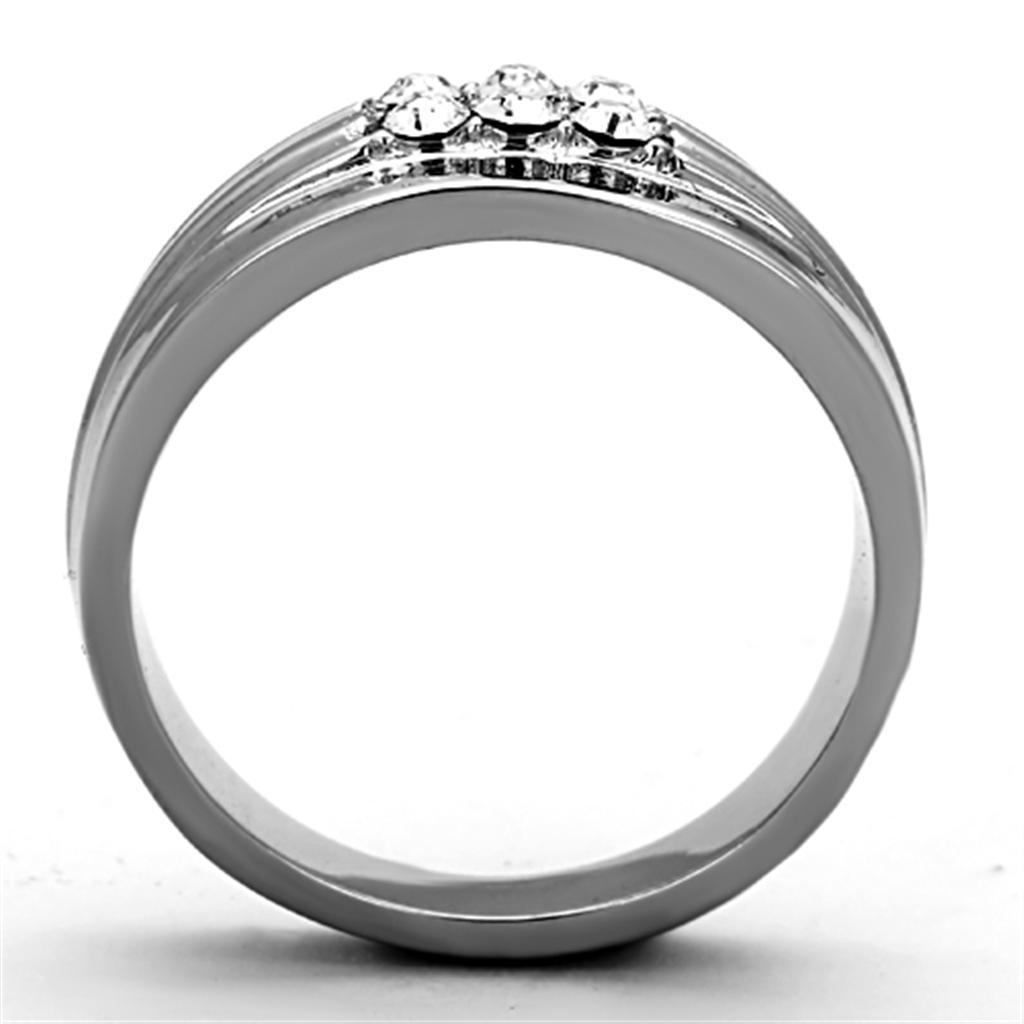 Anillo Color Plata Para Hombres de Acero Inoxidable Seis Diamantes - Jewelry Store by Erik Rayo