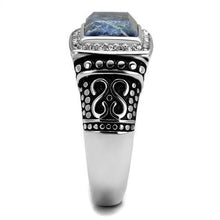 Load image into Gallery viewer, Anillo Color Plata Para Hombres y Ninos de Acero Inoxidable Sodalite en Azul Capri - Jewelry Store by Erik Rayo
