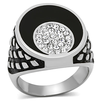 Anillo Color Plata Para Hombres y Ninos de Acero Inoxidable Sol y Luna en Onyx - Jewelry Store by Erik Rayo