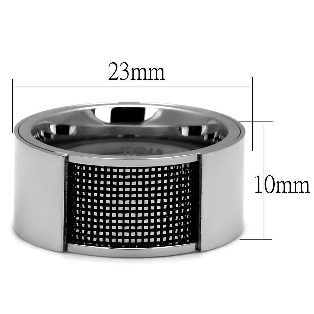 Anillo Color Plata Para Hombres de Acero Inoxidable Tema Negro - Jewelry Store by Erik Rayo