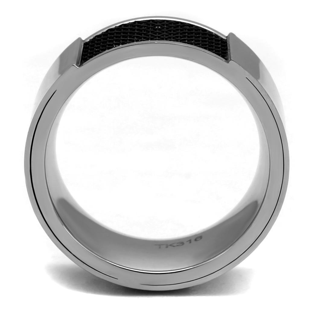 Anillo Color Plata Para Hombres de Acero Inoxidable Tema Negro - Jewelry Store by Erik Rayo