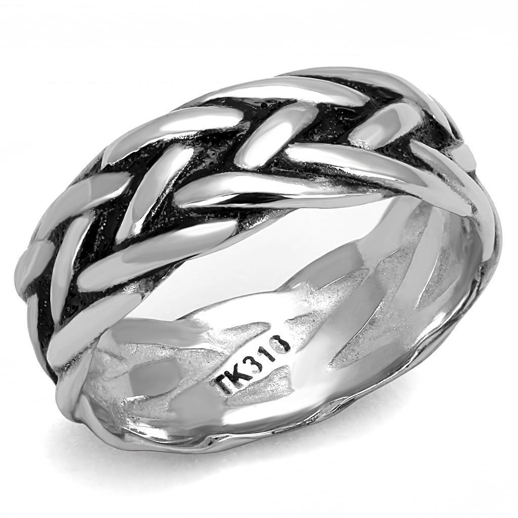 Anillo Color Plata Para Hombres de Acero Inoxidable Torzal Grande - Jewelry Store by Erik Rayo
