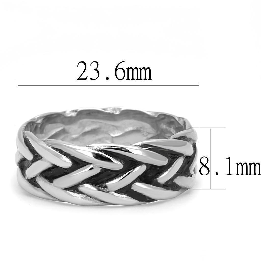 Anillo Color Plata Para Hombres de Acero Inoxidable Torzal Grande - Jewelry Store by Erik Rayo