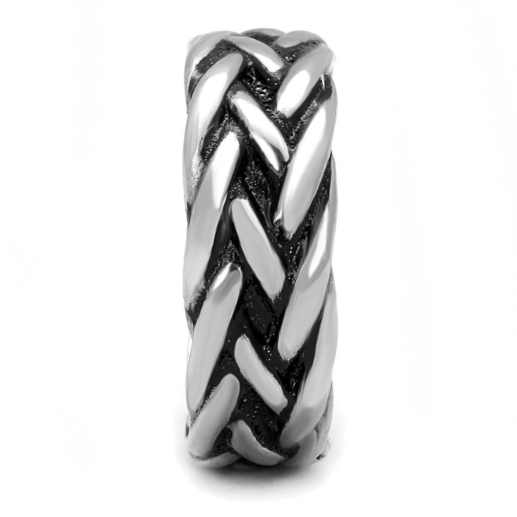 Anillo Color Plata Para Hombres de Acero Inoxidable Torzal Grande - Jewelry Store by Erik Rayo