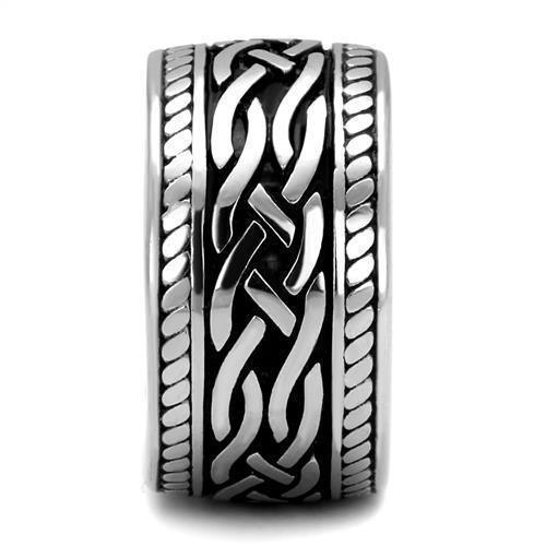 Anillo Color Plata Para Hombres de Acero Inoxidable Torzales de Metal - Jewelry Store by Erik Rayo