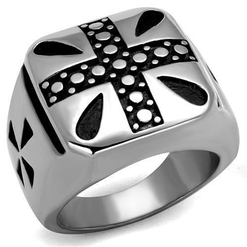 Anillo Color Plata Para Hombres de Acero Inoxidable Tres Cruzes - Jewelry Store by Erik Rayo