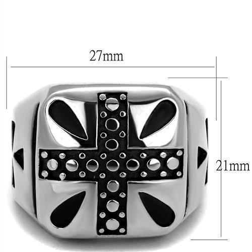 Anillo Color Plata Para Hombres de Acero Inoxidable Tres Cruzes - Jewelry Store by Erik Rayo
