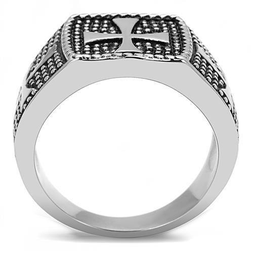 Anillo Color Plata Para Hombres de Acero Inoxidable Tres Cruzes - Jewelry Store by Erik Rayo