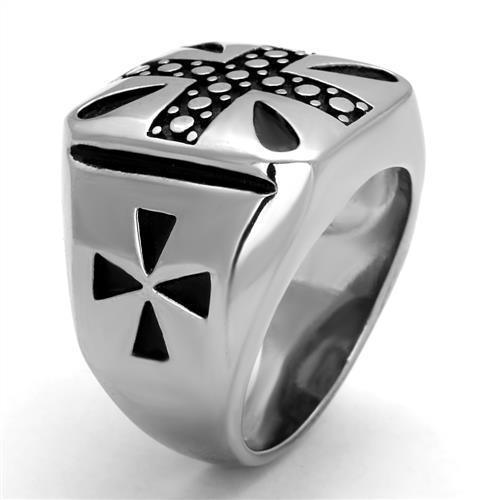 Anillo Color Plata Para Hombres de Acero Inoxidable Tres Cruzes - Jewelry Store by Erik Rayo