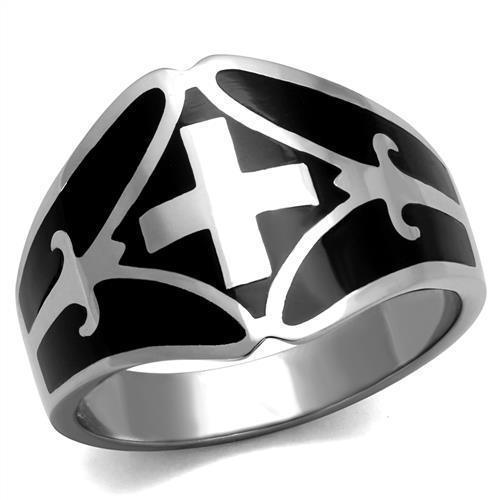 Anillo Color Plata Para Hombres de Acero Inoxidable Tres Cruzes Reales - Jewelry Store by Erik Rayo