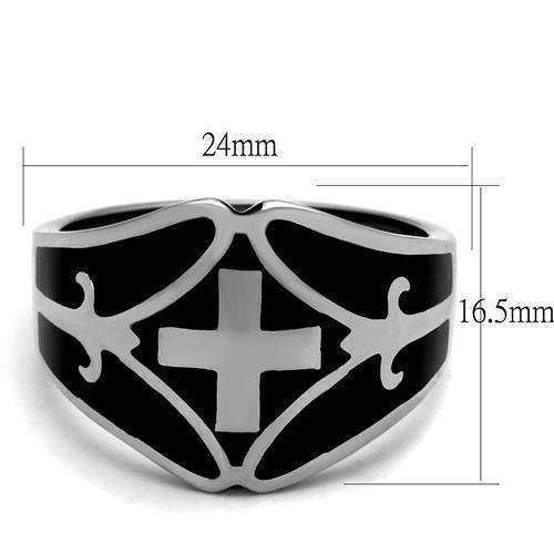 Anillo Color Plata Para Hombres de Acero Inoxidable Tres Cruzes Reales - Jewelry Store by Erik Rayo