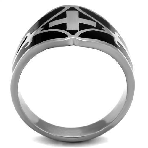 Anillo Color Plata Para Hombres de Acero Inoxidable Tres Cruzes Reales - Jewelry Store by Erik Rayo