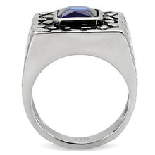 Load image into Gallery viewer, Anillo Color Plata Para Hombres y Ninos de Acero Inoxidable Zafiro Rectangular en Pepita - Jewelry Store by Erik Rayo
