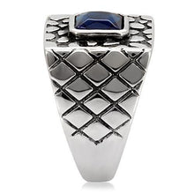 Load image into Gallery viewer, Anillo Color Plata Para Hombres y Ninos de Acero Inoxidable Zafiro Rectangular en Pepita - Jewelry Store by Erik Rayo
