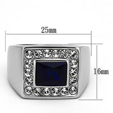 Load image into Gallery viewer, Anillo Color Plata Para Hombres y Ninos de Acero Inoxidable Zafiro Rectangular - Jewelry Store by Erik Rayo
