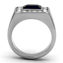 Load image into Gallery viewer, Anillo Color Plata Para Hombres y Ninos de Acero Inoxidable Zafiro Rectangular - Jewelry Store by Erik Rayo
