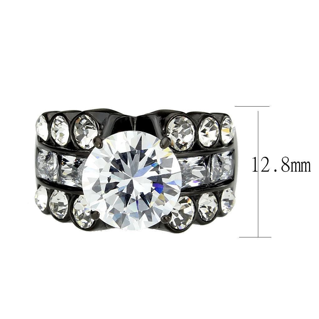 Anillo Color Plata Para Mujeres y Ninas de Acero Inoxidable Con Daimantes en Tercia - Jewelry Store by Erik Rayo