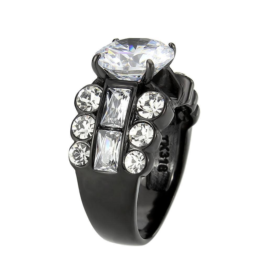 Anillo Color Plata Para Mujeres y Ninas de Acero Inoxidable Con Daimantes en Tercia - Jewelry Store by Erik Rayo