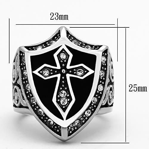 Anillo de Cruz Para Hombre de Acero Inoxidable Color Negro - Jewelry Store by Erik Rayo